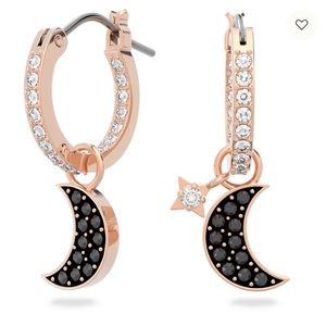 Swarovski Symbolic moon drop earrings - rose gold pavé - removable moon charms